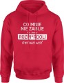 Co mnie nie zabije to mnie rozp*erdoli nerwowo Męska bluza z kapturem czerwona 