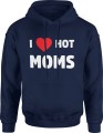 I Love Hot Moms Męska bluza z kapturem granatowa 