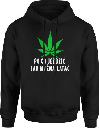 Po co jeździć jak można latać Męska bluza z kapturem czarna 