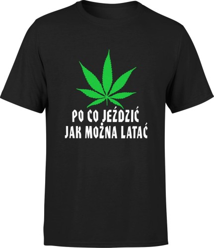 Po co jeździć jak można latać Męska koszulka czarna 
