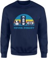 Never forget retro dyskietka vhs kaseta Męska bluza granatowa 