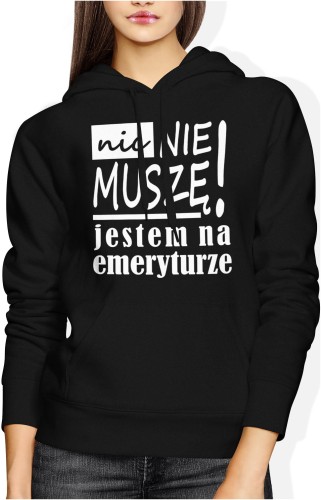 Jestem na emeryturze Damska bluza z kapturem czarna 