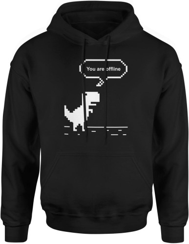 Offline Męska bluza z kapturem czarna 