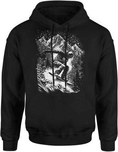 Snowboard Prezent dla snowboardzisty Męska bluza z kapturem czarna color:#000000