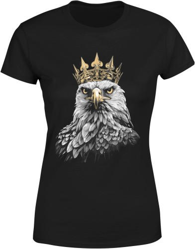 Orzeł w koronie Patriotyczna Damska koszulka 
czarna color:#000000
