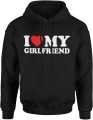 I love my girlfriend kocham moją dziewczynę Męska bluza z kapturem 
