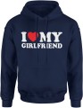 I love my girlfriend kocham moją dziewczynę Męska bluza z kapturem 