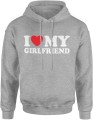 I love my girlfriend kocham moją dziewczynę Męska bluza z kapturem 