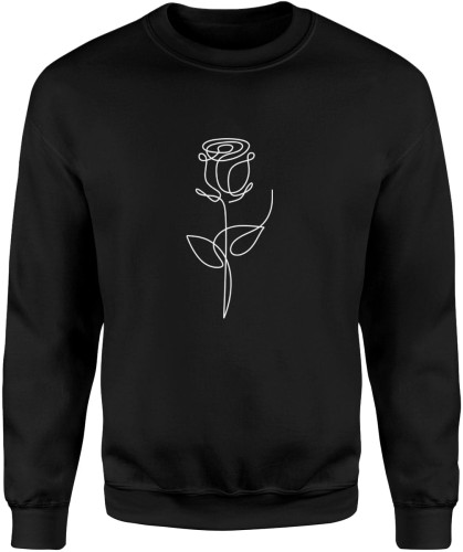 Róża minimalistyczna z kwiatem Męska bluza 