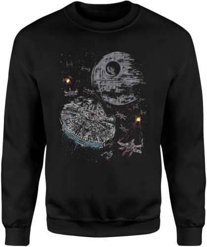 Star wars statki kosmiczne gwiazda śmierci Męska bluza color:#000000