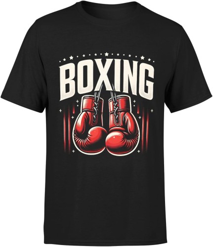 Bokserska Męska koszulka czarna 