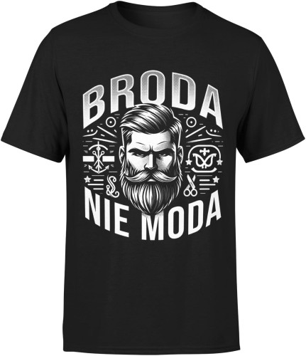 Broda to nie moda barber dla brodacza Męska koszulka czarna 