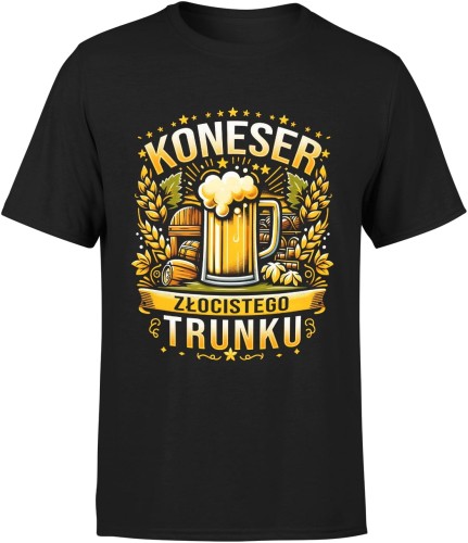 Piwo koneser złocistego trunku Męska koszulka czarna 