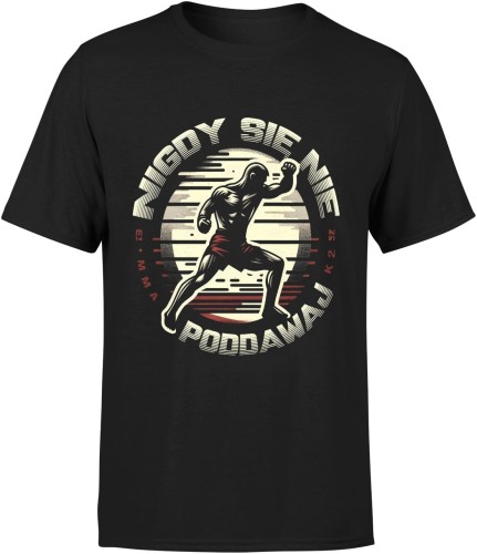 Nigdy się nie poddawaj uliczne Męska koszulka czarna 