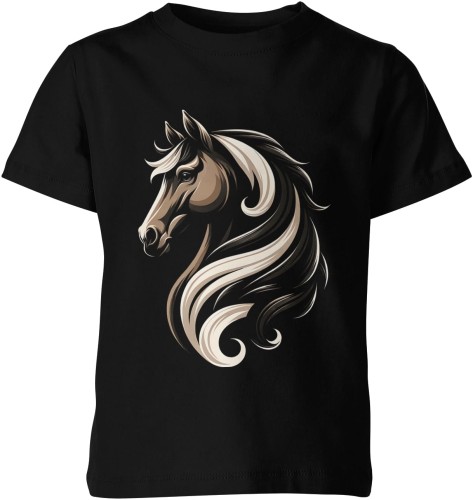 z koniem koń Dziecięca koszulka czarna color:#000000