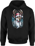 Bluza z reniferem męska z kapturem (Rozmiar: S; Kolor: Czarny)