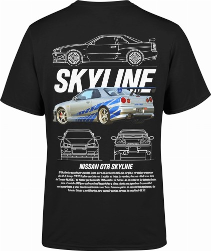 Nissan Skyline Gtr Męska koszulka czarna 