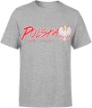 Polska Biało Czerwoni Kibica Męska koszulka szara 