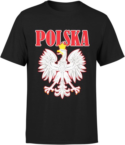Kibica Polska Orzeł Męska koszulka 
czarna 