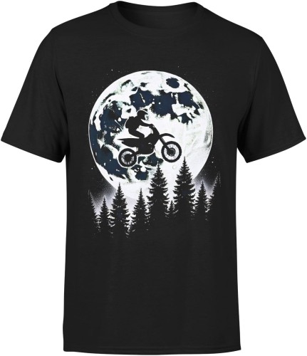 Motor księżyc las Męska koszulka czarna 