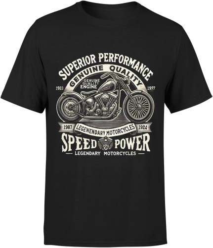 Vintage Retro Motocykl Męska koszulka czarna 