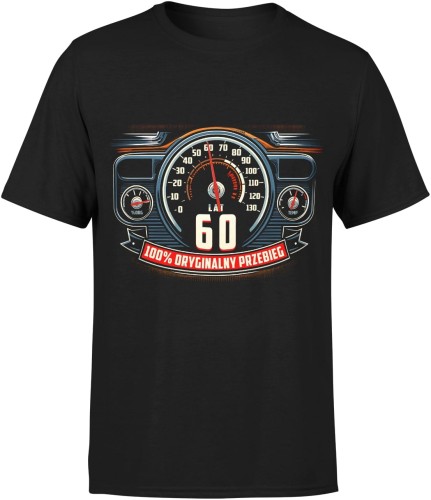 60 lat Oryginalny przebieg Męska koszulka czarna 