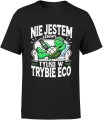 Nie jestem leniwy tylko w trybie eco eko zółw z żółwiem Męska koszulka czarna 