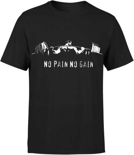No Pain No Gain treningowa na siłownie Męska koszulka  czarna 