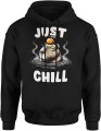 Kapibara Just Chill Męska bluza z kapturem czarna 
