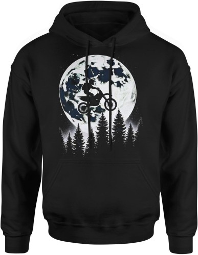 Motor księżyc las Męska bluza z kapturem czarna 