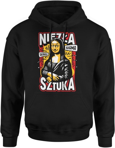Niezła Sztuka Leonardo Da Vinci Mona Lisa Męska bluza z kapturem czarna 
