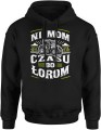 Ni mom czasu bo łorom traktor z traktorem Męska bluza z kapturem czarna 
