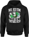 Nie jestem leniwy tylko w trybie eco eko zółw z żółwiem Męska bluza z kapturem czarna 