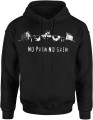 No Pain No Gain treningowa na siłownie Męska bluza z kapturem czarna 