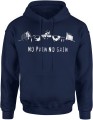 No Pain No Gain treningowa na siłownie Męska bluza z kapturem granatowa 