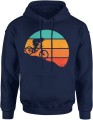 Rower w górach Męska bluza z kapturem granatowa 