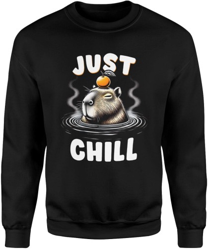 Kapibara Just Chill Męska bluza 
czarna 