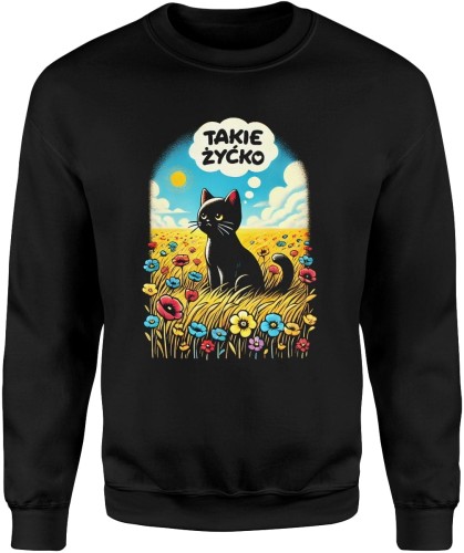 Takie żyćko kotek Męska bluza czarna 
