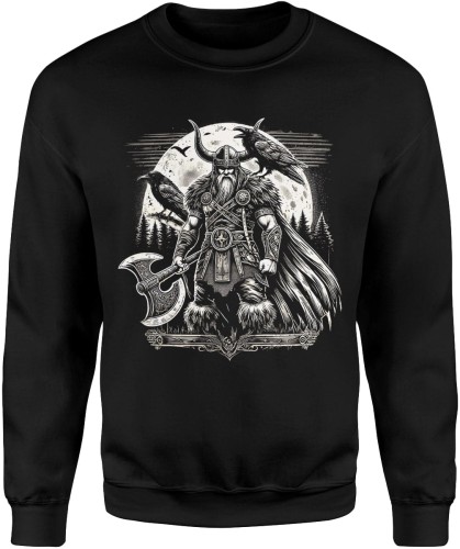 Viking Wiking Wikingowie Kruki Męska bluza czarna 