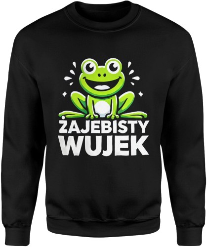 Żajebisty Wujek z żabą Męska bluza czarna 