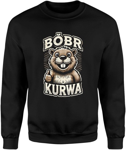 Bóbr Ku*wa z bobrem Męska bluza czarna 