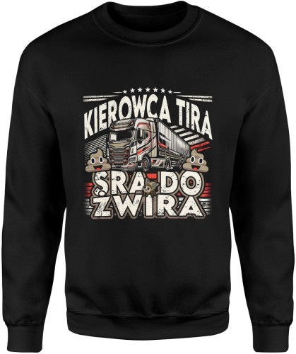 Kierowca Tira sra do żwira Męska bluza czarna 