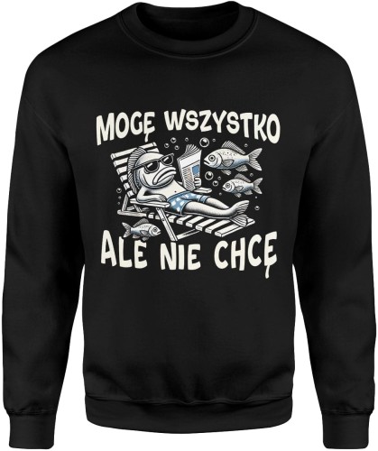 Mogę wszystko ale nie chcę Ryby z rybami Męska bluza czarna 
