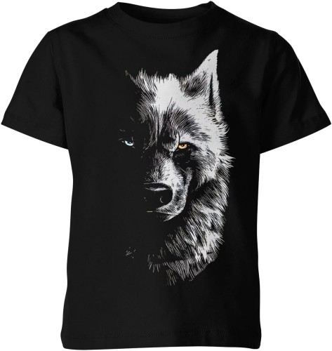 Wilk Goth Gotycki Dziecięca koszulka czarna color:#000000