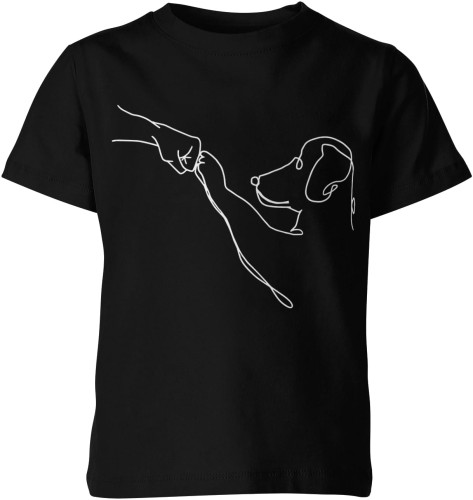 Pies i człowiek przyjaciele Dziecięca koszulka czarna 