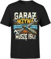 Garaż Wzywa Dzwoni Muszę Iść Męska koszulka czarna 