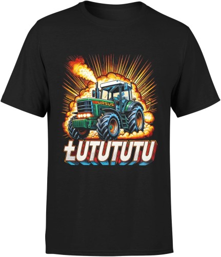 Łutututu Traktor Ursus Męska koszulka czarna 