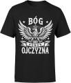 Bóg Honor Ojczyzna Orzeł Biały Męska koszulka czarna 