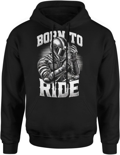 Born to ride ścigacz Męska bluza z kapturem czarna 