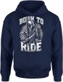 Born to ride ścigacz Męska bluza z kapturem granatowa 
